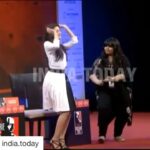 Pranitha Subhash Instagram – #latergram Thanks @sumukhisuresh  for being such a sport at the @india.today #southconclave18 as we do a small act showcasing stereotyping of women in cinema #justforfun 
#Repost @india.today with @get_repost
・・・