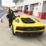 Pranitha Subhash Instagram - #trackday #lamborghini swipe left Dubai Autodrome