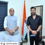 Pranitha Subhash Instagram - #Repost @rajnathsinghbjp with @make_repost ・・・ Met with renowned Hindi Film actor @ajaydevgn today. He is a wonderful actor and a good human being. He has made a film depicting the heroic efforts of the Indian Armed Forces during the 1971 war. I wish him success in his future endeavours.