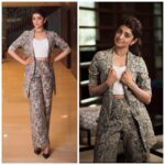 Pranitha Subhash Instagram - All Suited up in this lovely #kalamkari #suit for the #BigTalk at #Westin #Hyderabad @thetalktv #powerdressing #officefashion #suitup #startupwomen #Outfit @Summation.womenswear #Accessories @accessoriesbyanandita #makeup @sandyartistry #styledby @officialanahita @akshay.rao.photography #Location @westinhyderabad Westin Hyderabad