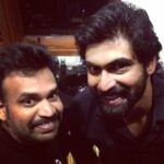 Premgi Amaren Instagram – Selfie with the most coolest celebrity star rockstar actor I have ever met in my life 👍 Rana Daggubati 👍 #masss