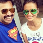 Premgi Amaren Instagram – Selfie with meenakshi dixit – check her T shirt 😁😁😁