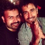 Premgi Amaren Instagram – Selfie with vijay Anthony at salim 25th day success party 🍺🍻👍👍