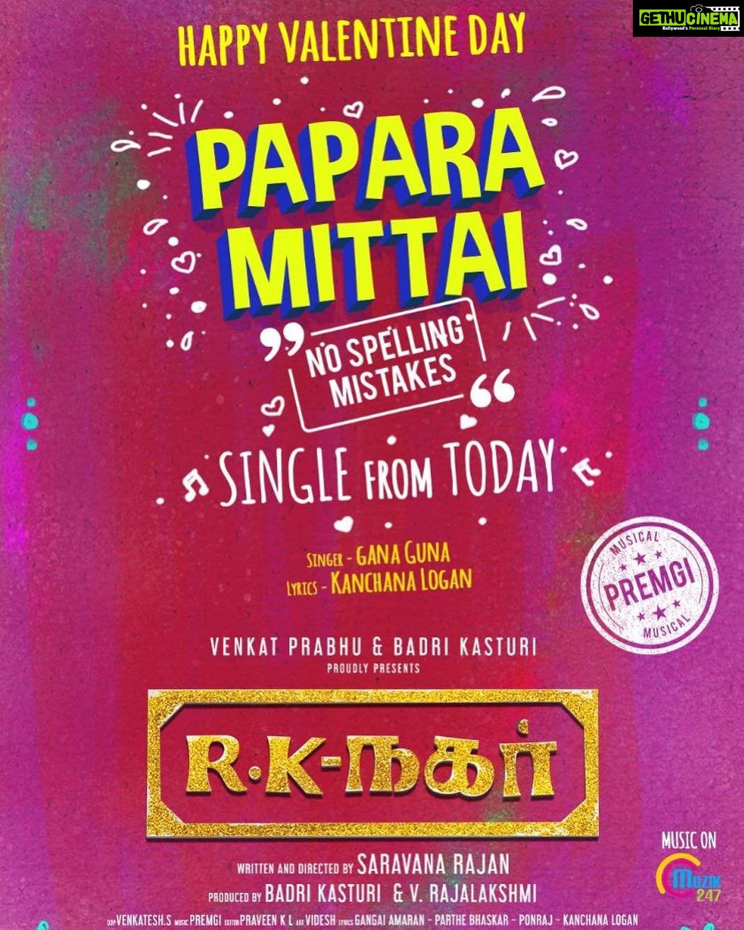 Premgi Amaren Instagram - βͺSingle for ever πππ but my song single from today at 5pm π #paparamittai #rknagarmovie β¬