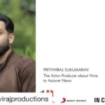 Prithviraj Sukumaran Instagram - #Repost @supriyamenonprithviraj with @download_repost ・・・ #Repost @prithvirajproductions with @get_repost ・・・ Prithviraj Sukumaran speaks about #9Movie to @asianetnews #9Movie in cinemas from February 7th