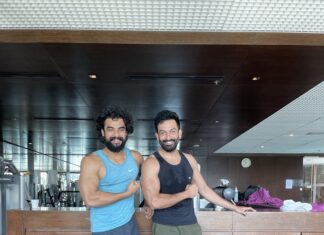 Prithviraj Sukumaran Instagram - Zayed Masood and Jathin Ramdas hit the gym together! 🦉@tovinothomas