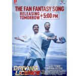 Prithviraj Sukumaran Instagram - ഒരു ആരാധകന്റെ സ്വപ്നം! The Fan Fantasy Song Video releasing tomorrow @5pm IST! #DrivingLicence #Dec20 #TheUltimateSuperstarFanHomage #Prithvi105 @therealprithvi @supriyamenonprithviraj @PrithvirajProductions #ListinStephen #MagicFrames #LalJr #Sachy @drivinglicencemovie @surajvenjaramoodu @meet_miya @deeptisati @sinat_savier #PraveenVarma #RatheeshRaj #PrashanthMadhav @alexjpulickal @ratheesh_raj_editor #NitinMichael #RGWayanadan #SanthoshVarma #NehaSNair @harrisdesom @yakzangp @poffactio #ComingThisDec20