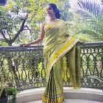 Priya Anand Instagram - Thank You @manojbeeda For This Beautiful Sari 💚💛 Thank You @razak010187
