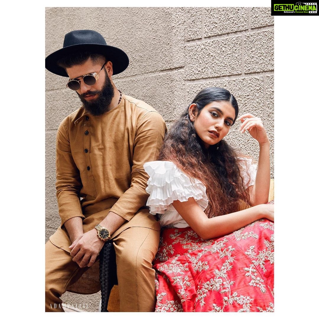Priya Varrier Instagram - “The light teaches you to convert life into a festive promenade” A series by @adampallil ————— In frame with @adampallil HMua : @pallavi24oct 📸 : @nithishayyod Asstd : @allan_wilfred Retouch : @akshaythinks Wardrobe : @rebornelegance & @adampallilofficial Location : @jwmarriottblr ———— #priyavarrier #adampallil