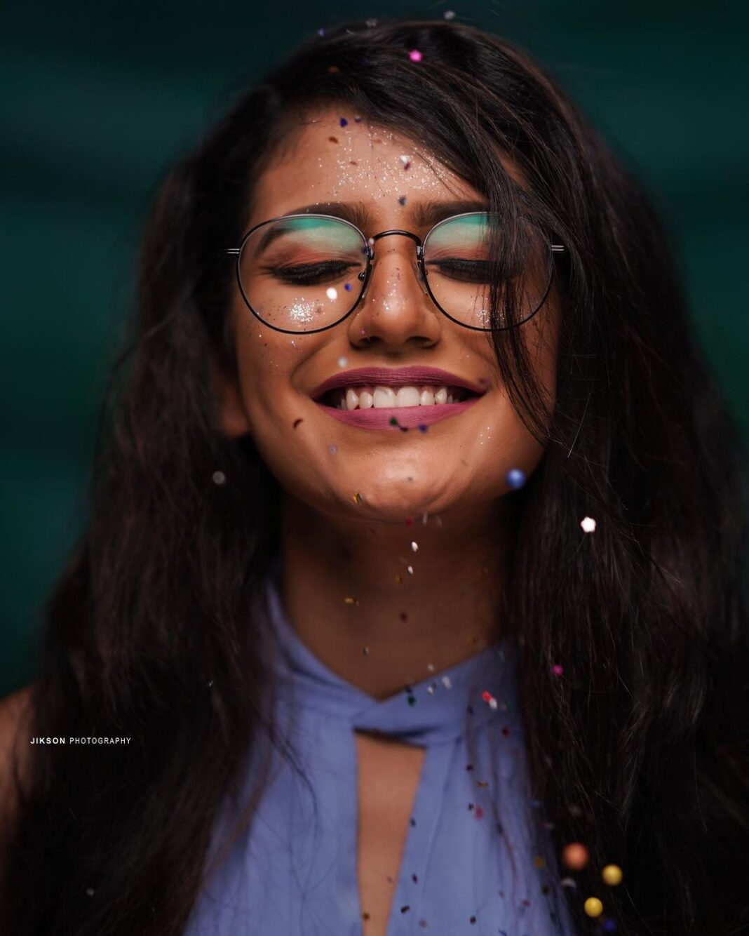 Priya Varrier Instagram - 😁-emojirial* depiction of the picture seen above! Outfit: @veromodaindia Styling: @joe_elize_joy MUAH: @tonythemakeupartist Pc: @jiksonphotography Ps:*Word made up😅