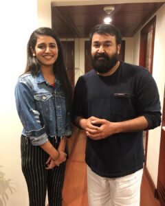 Priya Varrier Instagram - Is this even real?!Been pinching myself since the day this happened 🥰I consider myself the luckiest to have met this legend and spent a few minutes with him.I am humbled that I got to touch his feet and seek his blessings for all my future endeavours!😇Padmabhushan Padmasri Bharat Dr. lieutenant colonel @mohanlal sir aka nammade swantham lalettan🙏🏻