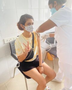 Priya Varrier Instagram - 💉✅ Swipe➡️ #vaccinationdone✔️