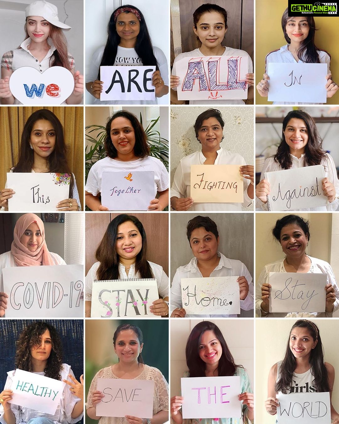 Priyamani Instagram - Eleanor Roosevelt once said “A woman is like a tea bag- you never know how strong she is until she gets in hot water.” These testing times are like hot water and we are going to come out stronger. WE ARE ALL IN THIS,TOGETHER FIGHTING AGAINST COVID-19.STAY HOME STAY HEALTHY- SAVE THE WORLD 🌍 ♥️ I would like to thank all the beautiful ladies who stood with me for this. @mamtamohan @shemyofficial @drhanansiddofficial @ramsheenagafoor Viba @shabnaazeez @zairashaan @shabosphere @sugarplumclt @fajeenakareem @litanairsingh @anakhan5 @shameena_zakir @suhana_slm @geetdiaries .... Thank you @meminnsta for this initiative darling ❤️!! Great going