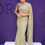 Priyamani Instagram - Thank you my dear @veenaraajcouture @mommyslilgaal for this gorgeous saree which was worn for the inauguration on DORA beauty world of @renjurenjimar !!