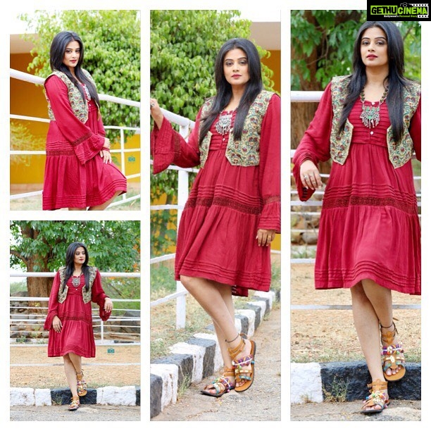 Priyamani Instagram - @mehekshetty ....my louuuu what will I do without you..😘❤️ thank u for styling me in this awesome dress with embroidery waistcoat by @vajor !!! Sandals and necklace by @ajiolife ..picture courtesy @kalyanchatha6840 !! Makeup and hairstyle by my favourites @pradeep_makeup and @shobhahawale ❤️ #bohochic #bohostyle #dhee10 #etv #semifinals #