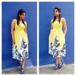 Priyamani Instagram - I really want to be the warm Yellow light that pours over everyone I love..thank u my louuuuu @mehekshetty for styling me so well in this super cute dress by @hm !! Makeup and hairstyle courtesy my personal favourites @pradeep_makeup and @shobhahawale ❤️❤️!! #yellowfever #yellowmellow #yellowfever #dhee10 #etv#