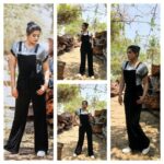 Priyamani Instagram - My louuuu is the bestesttttttt @mehekshetty ❤️❤️ thank you for styling me in the metallic tshirt form @romwe_fashion and corduroy dungarees by @sheinofficial !! Picture courtesy @sandeepgudalaphotography !! Makeup and hairstyle by my favourites @pradeep_makeup and @shobhahawale #dhee10 #etv #dontmissit #lovemyjob #
