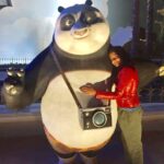 Priyamani Instagram - With my absolute favourite photographer #kungfupanda ..what a cutie..😍😍😍😍 @dubaiparksresorts ..thank u my mister @mustufaraj for this pic!!😘😘