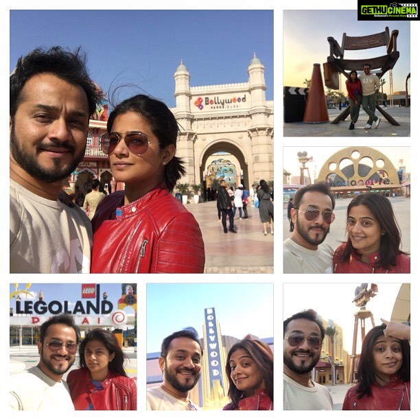 Priyamani Instagram - Day well spent at @dubaiparksresorts with my hooman @mustufaraj ..those who haven't gone yet..this is a must visit..highly recommended..❤️😍💃🏻🎢🎡🏰