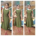Priyamani Instagram – @poornimaindrajith u life saver😘😘😍😍..thank u so much for this awesome dress!!wearing a #Pranaah ..this super awesome bottle green dress #asianet#badai banglow#makeup by #Sudhakaran and hair by my darling @sudhiar