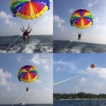Priyamani Instagram - Went parasailing with my hooman @mustufaraj ..epic I say!!what fun!!❤️💃🏻☀️🌊🏝🏖🚤 thank u @bandosmaldives!!our 2017 couldn't have started on an awesome note!