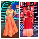 Priyamani Instagram - #EasternD3#thank u #Label'M for the beautiful cream and orange crop top and skirt and thank u @shemy_designer for the gorgeous gown with embroidered jacket!!