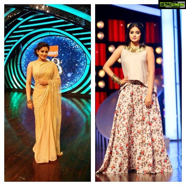 Priyamani Instagram - Wearing this beautiful saree by #Label'M and thank u so much @shemy_designer for the super cute skirt and top!!!flower power!!!elimination episode!#expecttheunexpected#