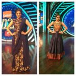 Priyamani Instagram - #EasternD3 #semifinals#thank u @aanunobby for the blue gown on the left and #Kalyan silks for the floor length Anarkali on the right!!!#weekbeforeonam#waitingformonday#