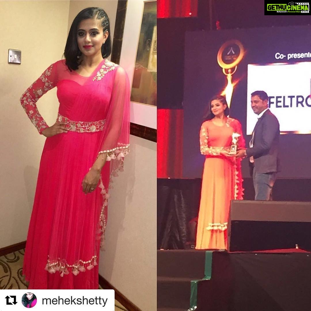 Priyamani Instagram - Thank u @seemathukral.pret_couture for this lovely dress!!felt lovely and nice wearing this and thank u my awesome @mehekshetty for styling me and making me look nice!!#asiavisiontvswards#Asiavision#2timesinarow#mazhavilmanorama#d4dance# makeup courtesy @adonicakube and the lovely @aneja123 ..ππ