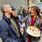 Priyanka Chopra Instagram - Happy birthday @russelltovey hope today is super special! Thank you for the love and laughter u bring to @abcquantico we adore u.. sorry not sorry for the creme on ur face! Have a good one tonight! John Jay College of Criminal Justice