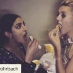 Priyanka Chopra Instagram – Lol #baywatchbabes #slomochallenge @kellyrohrbach #pretzelloversunite