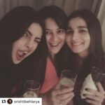 Priyanka Chopra Instagram - My sassy face! Lol shouldn't do it too often! Love u girls @srishtibehlarya @aliaabhatt with @repostapp ・・・ Love and laughter! Thank you @priyankachopra for an epic night 😘😘😘#aboutlastnight#happygirlsaretheprettiest😜👑😍🎀🎉🍑🌹🍉🍭 t