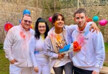 Priyanka Chopra Instagram - Holi, the festival of colours is one of my favourites 😘 Hope we can all celebrate it with our loved ones, but in our HOMES! #HappyHoli everyone❤️ London, United Kingdom