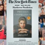 Priyanka Chopra Instagram – Soooo this happened…in less than a week….The New York Times Best Sellers list!! Thank you so much to everyone who has supported #Unfinished. Endlessly grateful. 🙏🏽 @nytimes
🎥 by @vfx_monkey

@penguinrandomhouse 
@randomhouse 
@penguinindia 
@penguinukbooks 
@prhaudio 
@michaeljbooks