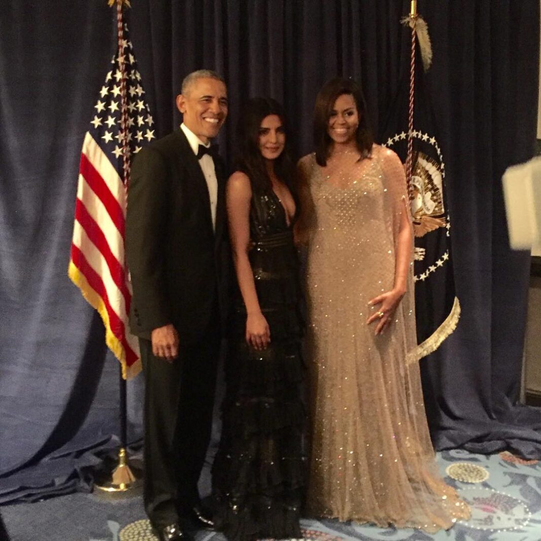 Priyanka Chopra Instagram - Lovely to meet the very funny and charming @barackobama and the beautiful @michelleobama . Thank you for a lovely evening. Cannot wait to start working on your girls education program #whitehousecorrespondentdinner