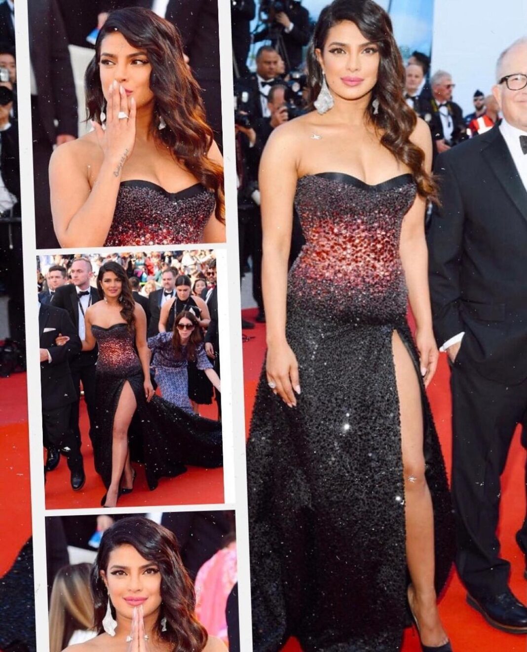 Priyanka Chopra Instagram - I may look chill on the outside here, but little did everyone know I had just been freaking out on the inside. 😂 The delicate zipper to this vintage @roberto_cavalli dress broke as they were zipping it up minutes before I had to leave for the red carpet at Cannes last year. The solution? My amazing team had to sew me into the dress on the way in the 5 minute car ride! Find out more BTS stories like this from the Met Gala, Miss World and more in my memoir #Unfinished! Available for pre-sale now in the link in my bio. ❤️