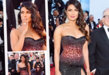 Priyanka Chopra Instagram - I may look chill on the outside here, but little did everyone know I had just been freaking out on the inside. 😂 The delicate zipper to this vintage @roberto_cavalli dress broke as they were zipping it up minutes before I had to leave for the red carpet at Cannes last year. The solution? My amazing team had to sew me into the dress on the way in the 5 minute car ride! Find out more BTS stories like this from the Met Gala, Miss World and more in my memoir #Unfinished! Available for pre-sale now in the link in my bio. ❤️