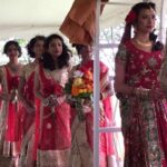 Priyanka Chopra Instagram – Beautiful @pie_head with beautiful bridesmaids @divya_jyoti Sana Pooja priyam