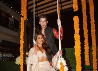 Priyanka Chopra Instagram - Our first diwali in our first home together ❤️🪔✨ This one will always be special. Thank you to everyone who worked so hard to make this evening so special. You’re my angels. To everyone who honoured our home and my culture by not only dressing the part but dancing the night away, you made me feel like I was back home. And to the best husband and partner @nickjonas, you are what dreams are made of. I love you. My heart is so grateful and full❤️ Happy Diwali 🪔 Makeup: @patidubroff Hair: @bridgetbragerhair Styling: @stylebyami Outfit: @falgunishanepeacockindia Nails: @kimmiekyees 📸: @bobo.xxndigo Bag: @aanchalsayal @wholesam @cathyballflowers @walkersmarsh @jaybharatfoodsla @rtkitchen_ @sanssho @hungryempire @acehighcasinorentals @tacer_losangeles @archiverentals @vogue.candles @anarbaghbeverlyhills @liquidcatering @msiyengar @hennadilse @laflowerwall @ohwattanight @gold.frame @djrekha @mohamedassanisitarist @socalhookahs @abcvalet @lagolfcartrentals @andygump @partycrushevents @lulicrafts Los Angeles, California