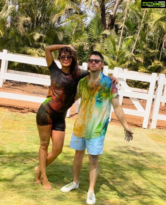 Priyanka Chopra Instagram - We have already been living in color over the past few days. Literally. Nick’s first Holi was made so special being home. May everyone celebrating have a very happy and safe Holi. Pune, Maharashtra