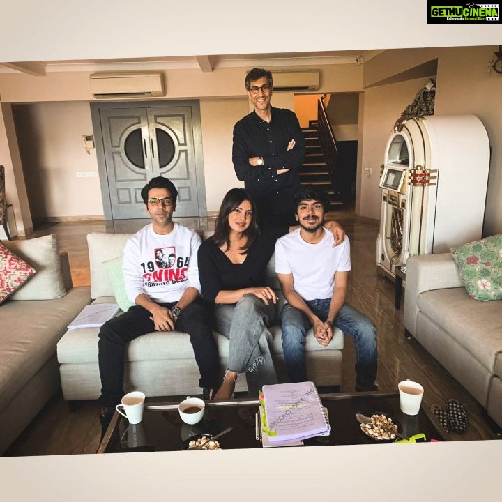 Priyanka Chopra Instagram - Day 1 table read for #TheWhiteTiger with this incredibly talented team #RaminBahrani @rajkummar_rao @gouravadarsh! Can’t wait for shoot!!! @netflix @netflix_in Mumbai, Maharashtra