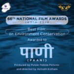 Priyanka Chopra Instagram - I’m so proud to have produced a special film like #Paani. Congratulations to the entire team at @purplepebblepictures @madhumalati @siddharthchopra89 for our second National Award. Big congratulations to @adinathkothare and the entire creative team for bringing this challenging and relevant film to its fruition. My sincere gratitude to the jury for recognising our hard work and awarding #Paani with the ‘Best Feature Film on Environment Conservation'. It has given us further impetus to continue on the path of telling the stories we strongly believe in. #Paani was our humble attempt at using entertainment to bring focus to the seriousness of the water crisis, which is of grave concern the world over. We are so honoured that the film had an impact and that our efforts have been recognised.