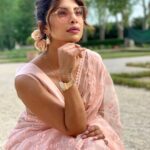 Priyanka Chopra Instagram - #SareeNotSorry! Nuff said! Wearing the perfect drape for the perfect wedding... it’s my go-to for every special occasion! Thank you @sabyasachiofficial for flying down the six yards of love and big hug to @stylebyami for making it happen 💕 #AlwaysADesiGirl #ThrowbackThursday