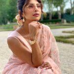 Priyanka Chopra Instagram – #SareeNotSorry! Nuff said! 
Wearing the perfect drape for the perfect wedding… it’s my go-to for every special occasion! Thank you @sabyasachiofficial for flying down the six yards of love and big hug to @stylebyami for making it happen 💕
#AlwaysADesiGirl 
#ThrowbackThursday