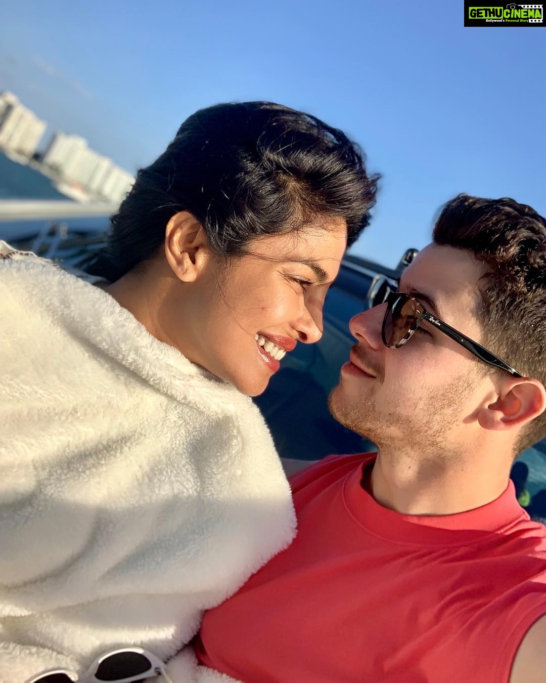 Priyanka Chopra Instagram - To live for days like this. ❤️ @nickjonas #boatlife Miami, Florida