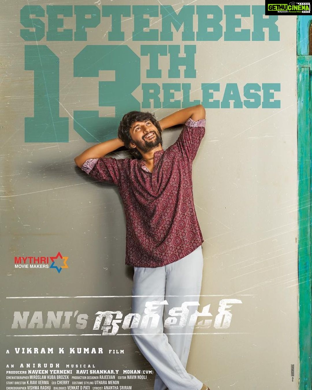 Priyanka Mohan Instagram - September 13th it is! #cantwait #gangleader @nameisnani @thisisvikramkumar @mythriofficial @anirudhofficial