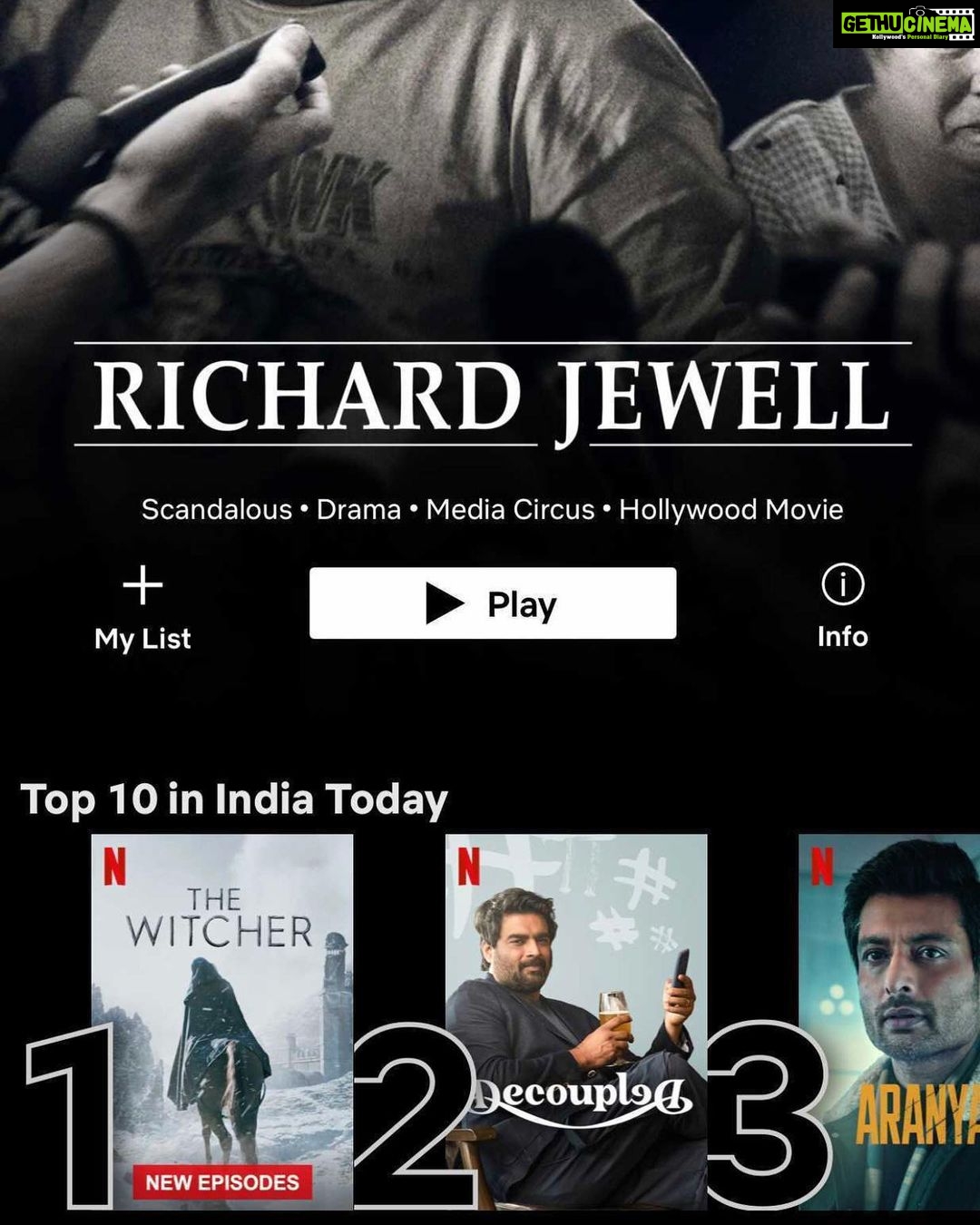 R. Madhavan Instagram - WITH THE BLESSINGS OF THE ALMIGHTY AND ALL THE ELDERS AND WITH THE LOVE OF ALL THE PEOPLE — #DECOUPLED BECOMES THE NO.1 INDIAN SERIES ON NETFLIX IN LESS THAN 72 HRS. I AM SO MOVED TO TEARS AND VERY HUMBLED ❤️❤️❤️🙏🙏 @NETFLIX_IN @sejtherage @manujosephsan @surveenchawla @serialclicker811 ❤️❤️❤️❤️😘😘