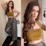 Raai Laxmi Instagram - 🌹🌹🌹 Look 3 #whereisthevenkatlakshmi Promotions 💖 Styler by : @nischayniyogi Make up : @sahil_shaikh_16 Hair : @kajal._komal Asst : @santoshsarvade Managed by : @viniyardfilms