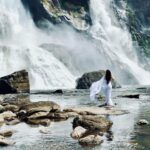 Raai Laxmi Instagram – I love places that make u realize how tiny u & your problems are.❤️😊😘 #waterfall #athirapally #kerala #mothernature #neeya2🐍🐍