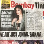 Raai Laxmi Instagram - Today’s @bombaytimes #julie2 😁#bollywood #official 🙏 24th NOV in theatres !!! 😁